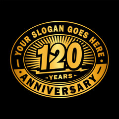 120 years anniversary design template. Vector and illustration. 120th logo. 