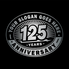 125 years anniversary design template. Vector and illustration. 125th logo. 