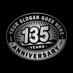 135 years anniversary design template. Vector and illustration. 135th logo. 