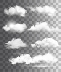 Set of transparent different clouds. Vector. - 191415663