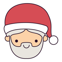 Obraz na płótnie Canvas santa claus man kawaii face happiness expression colorful silhouette on white background vector illustration