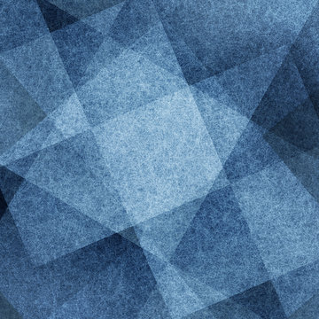 abstract blue background white striped pattern of layers of diamond squares and blocks in diagonal lines with vintage blue light and dark texture