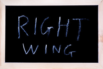 White chalk written on a blackboard