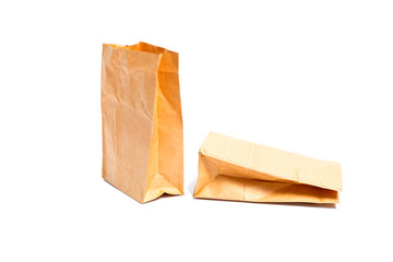 paper bag from the store is isolated on a white background