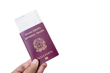 European passport and boarding pass