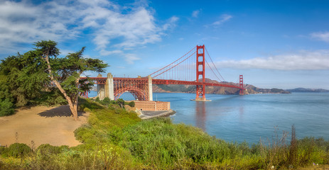 The Golden Gate Bridge.