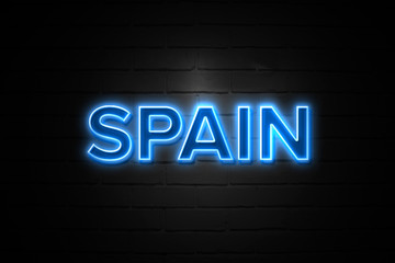 Spain neon Sign on brickwall