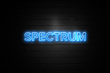 Spectrum neon Sign on brickwall