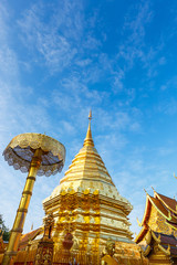 Golden Pagoda Wat Phra That Doi Suthep , Chiang Mai, Thailand