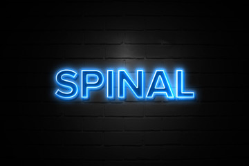Obraz premium Spinal neon Sign on brickwall