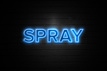 Obraz premium Spray neon Sign on brickwall