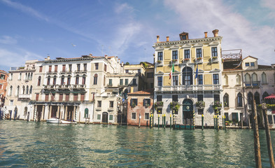 Fototapeta premium Panoramic view of famous Grand Canal in Venice, Italy