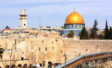 The Wailing Wall and The Dome of the Rock - Jerusalem, Israel