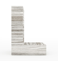 letter L 3d wooden isolated on white