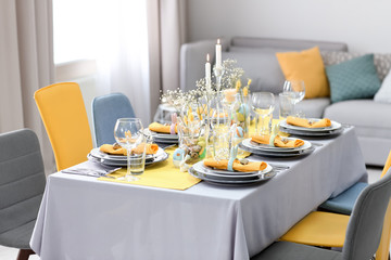 Beautiful festive Easter table setting