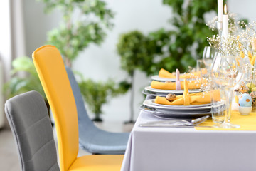 Beautiful festive Easter table setting