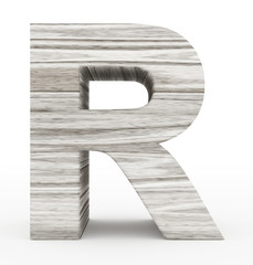 letter R 3d wooden isolated on white