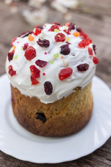 Easter decorated with bright candied fruits