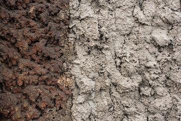 Divided light and dark cement wall texture