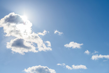 青空と太陽と雲