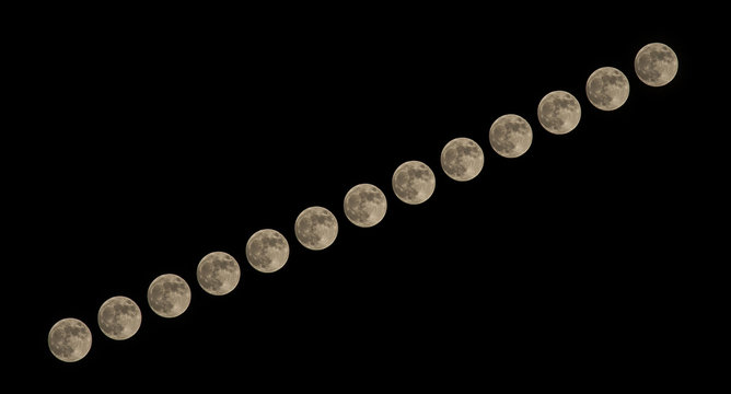 Time lapse series of the super moon