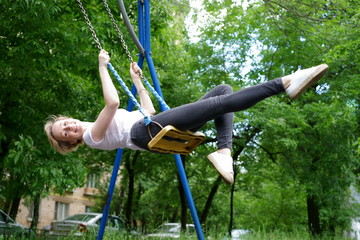 woman on a swing