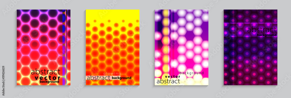 Poster vector illustration of bright color abstract pattern background with halftone motif for minimal dyna