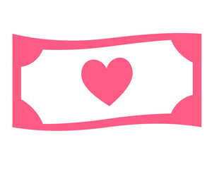 heart money image vector icon