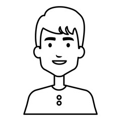 young man avatar character vector illustration design