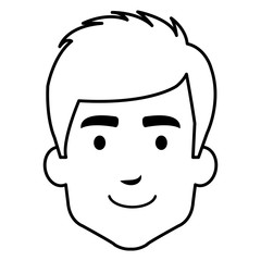 Obraz na płótnie Canvas young man head avatar character vector illustration design