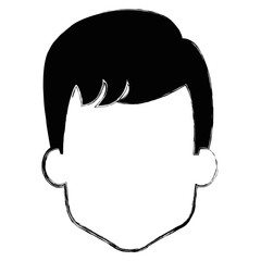 young man head avatar character vector illustration design