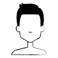 young man shirtless avatar character vector illustration design