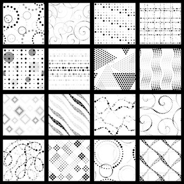 Set of minimalist dotted patterns