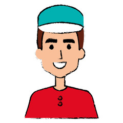delivery worker avatar character vector illustration design
