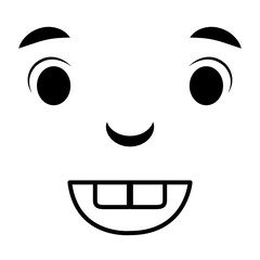 face emoticon kawaii character vector illustration design