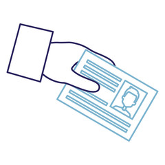 hand with id document card icon vector illustration design