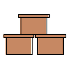 delivery carton boxes icon vector illustration design