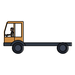 delivery truck vehicle with driver vector illustration design