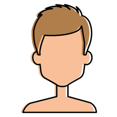 young man shirtless avatar character vector illustration design