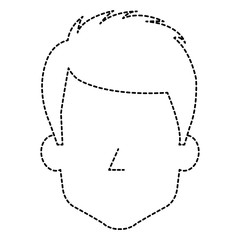 young man head avatar character vector illustration design