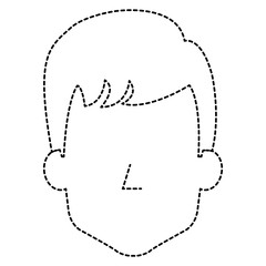 young man head avatar character vector illustration design