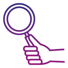 hand with magnifying glass isolated icon vector illustration design