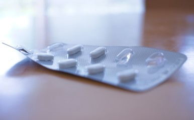 Pack of pills on the table