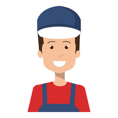 mechanic worker avatar character vector illustration design