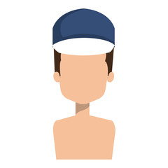 delivery worker shirtless avatar character vector illustration design