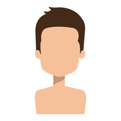 young man shirtless avatar character vector illustration design