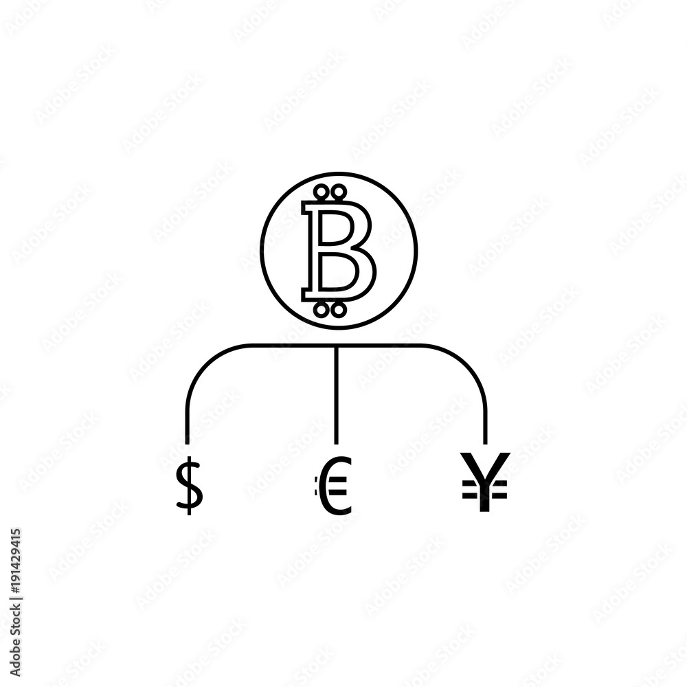 Poster exchange of crypto currency icon. element of crypto currency for mobile concept and web apps. thin l