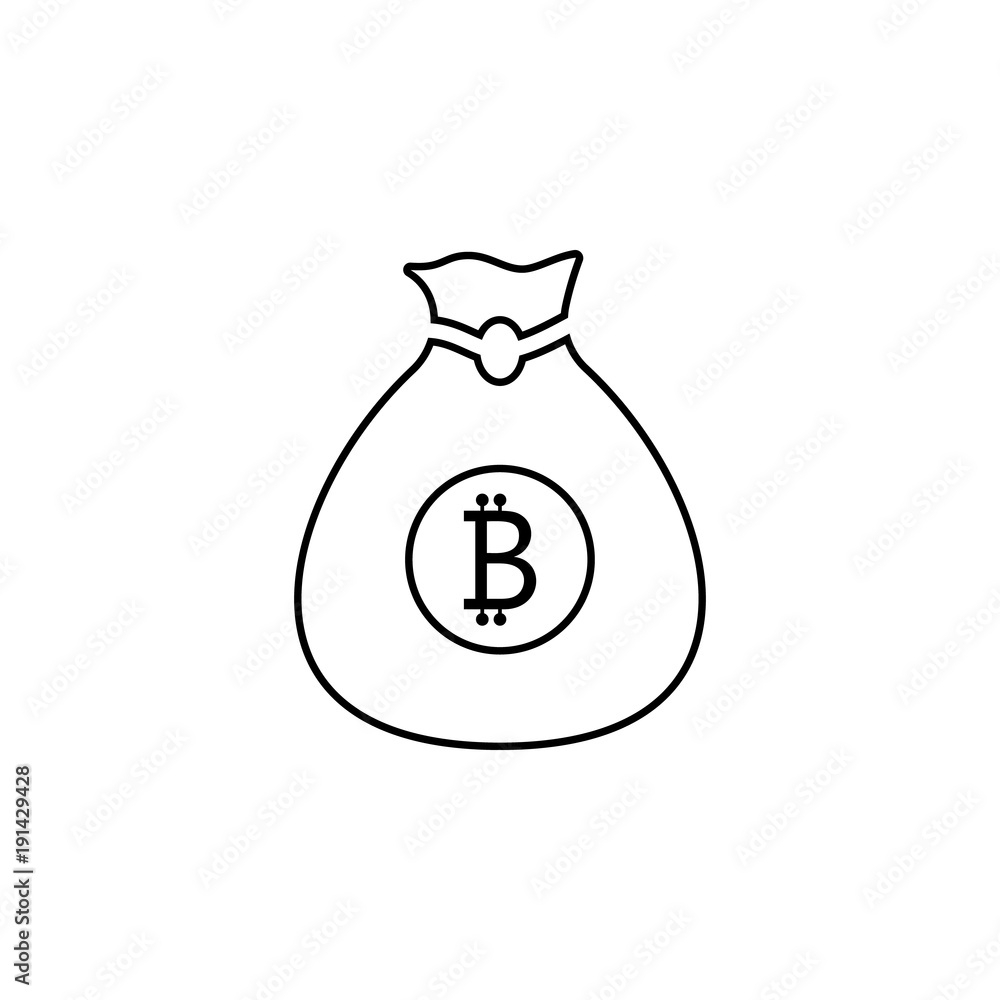 Poster bag of crepto currency icon. element of crypto currency for mobile concept and web apps. thin line i