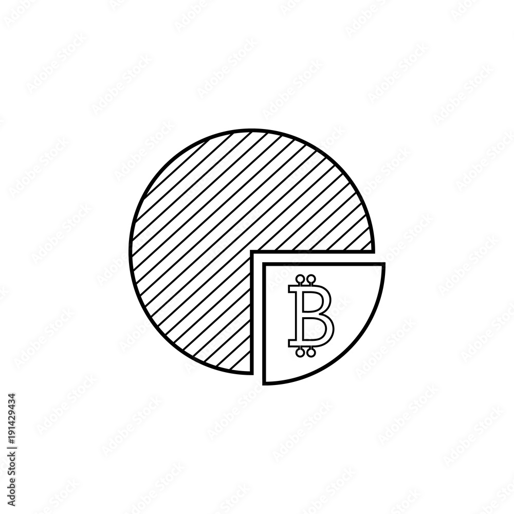 Poster pie of crepto currency icon. element of crypto currency for mobile concept and web apps. thin line i