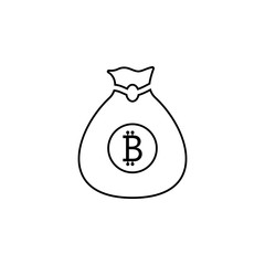 bag of crepto currency icon. Element of crypto currency for mobile concept and web apps. Thin line  icon for website design and development, app development. Premium icon